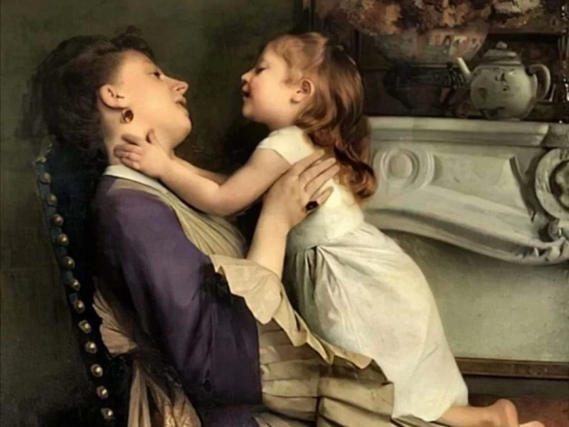 1826-Émile Lévy - Madre e figlia - Museum of Fine Arts, Rouen